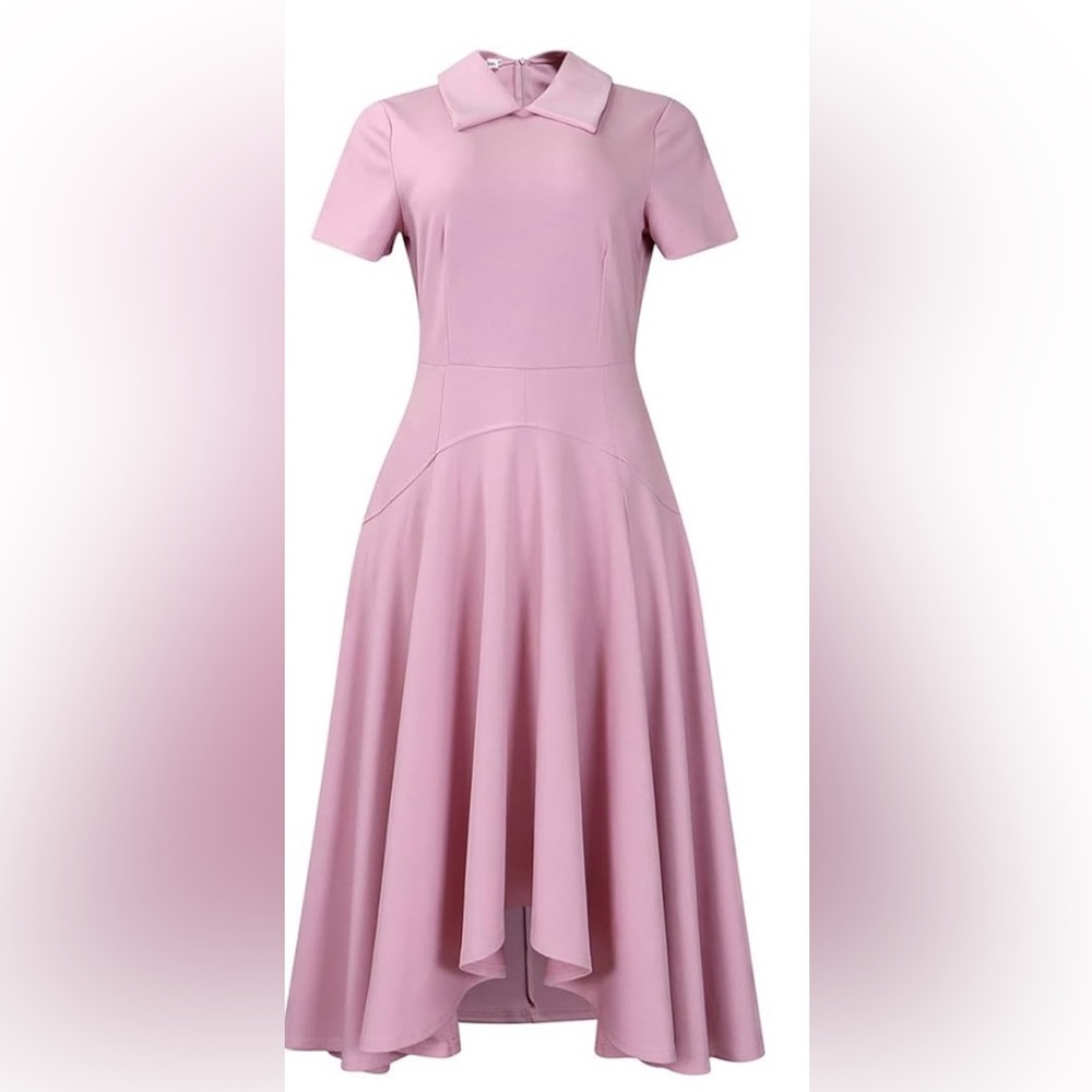 Light Pink Elegant Women’s Short Sleeve A-Line Party Dress Size Extra Large